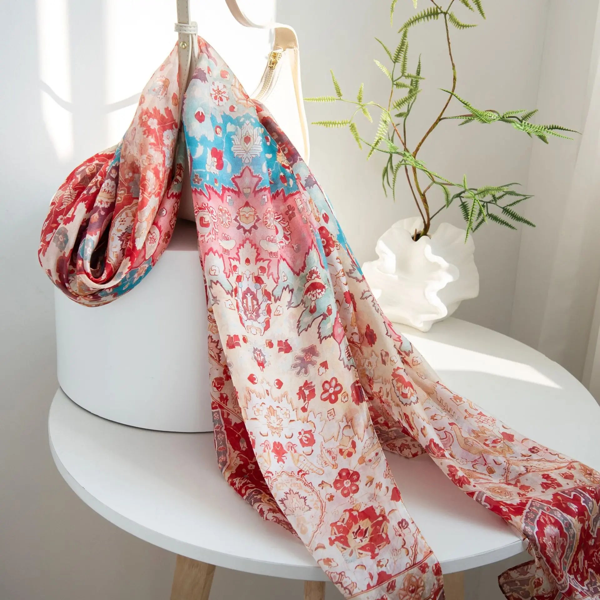 Luxury 100% Mulberry Silk Scarf Thin Breathable Shawl