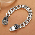 Cuban Link Bracelet Cross Design Vintage Gold Plated Jewelry