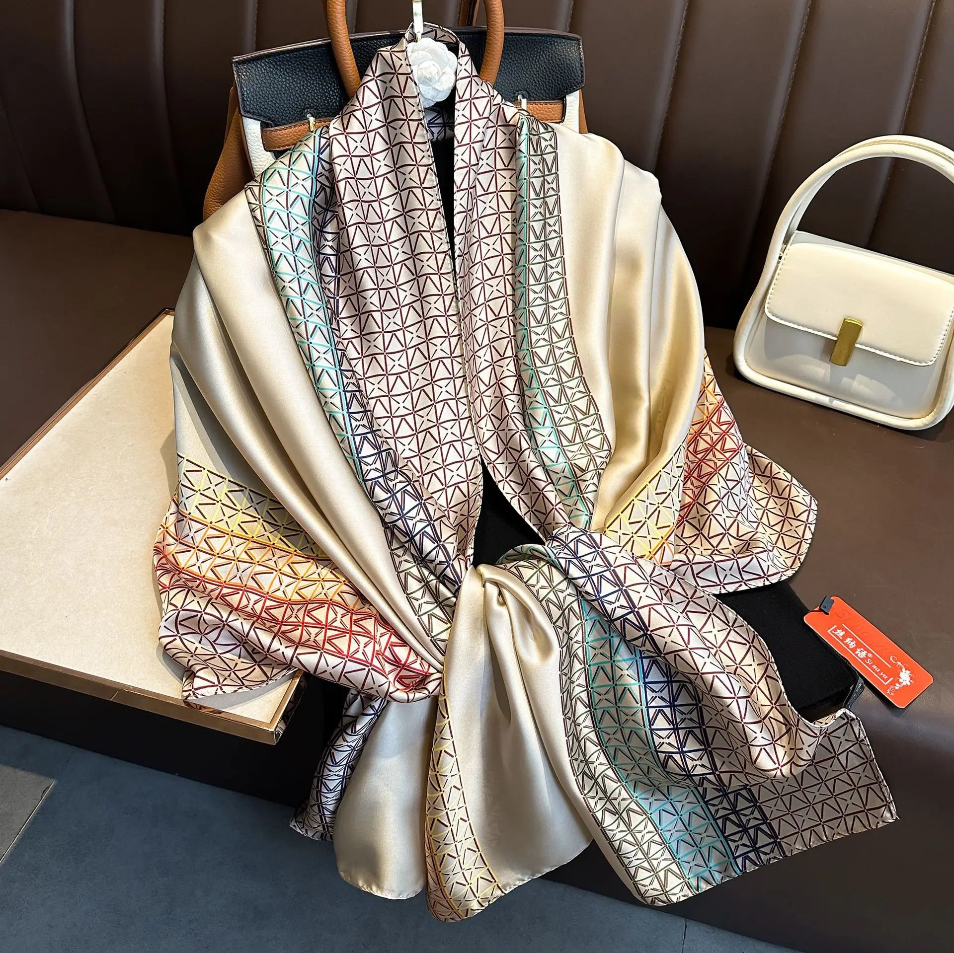 Luxury Brand Silk Scarves Women Fashion Print 180X90CM Long Silk Headscarf