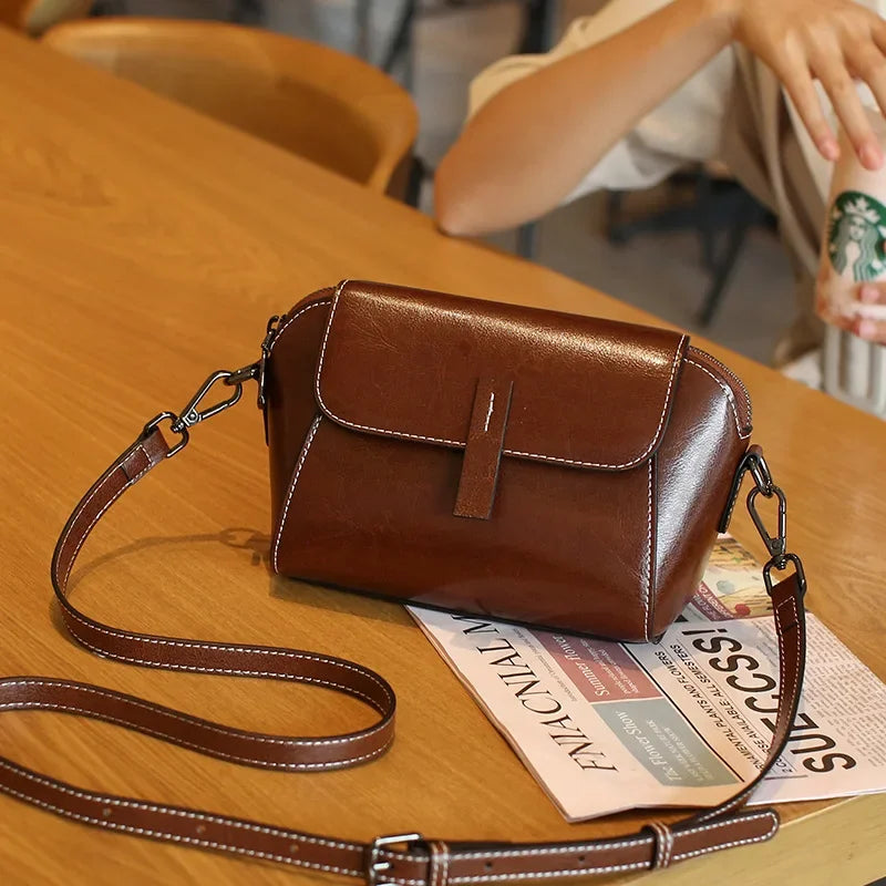 Genuine leather women's bag small bag shell bag one shoulder crossbody bag