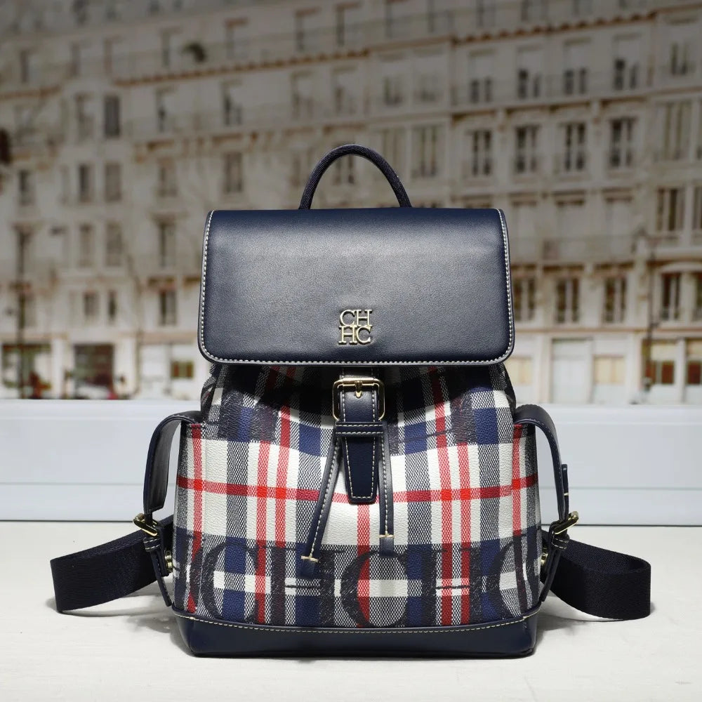 Color Block Backpack for Women Stylish College Backpack Large Capacity Bag