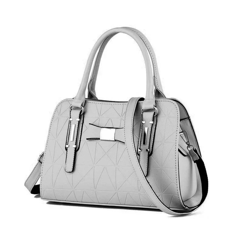 Large Capacity Floral Embossed Butterfly Knot Shoulder Bag