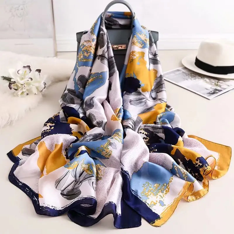 180*90cm Luxury Brand Women Scarf Fashion Print Silk Scarves Summer Shawls Wraps