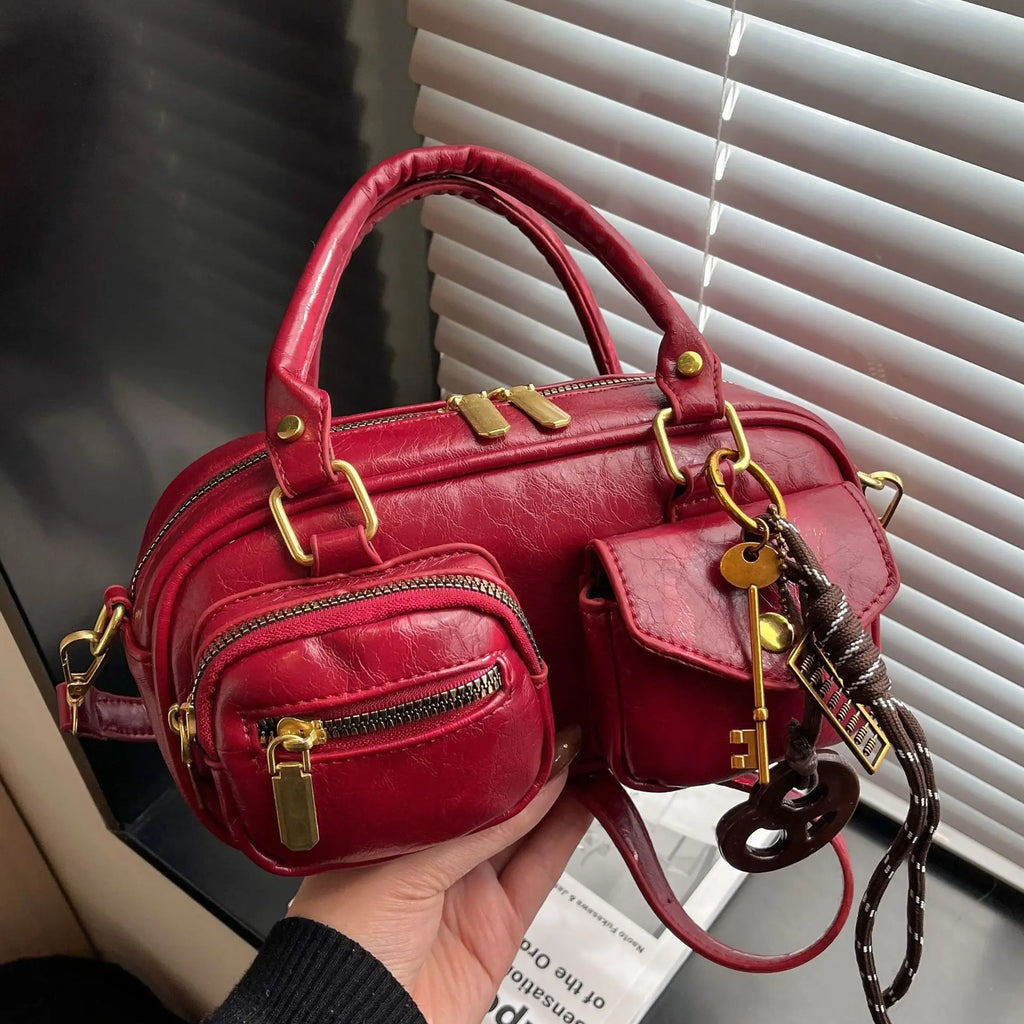Vintage Style Boston Bag Fashion Handbags Shoulder Bags