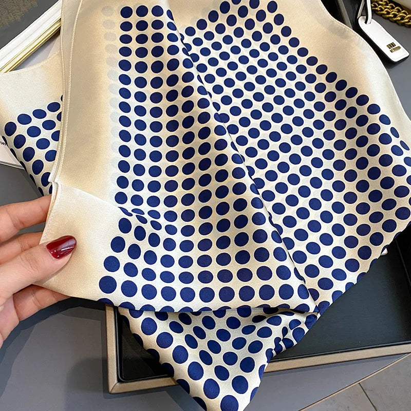 Fashion 100% Natural Silk Scarf for Women Dot Print