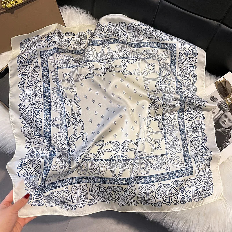 Imitation Silk Printed Square Scarf Fashion Accessories