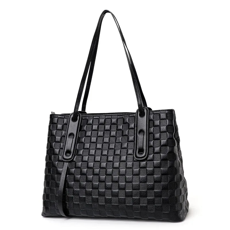 Genuine leather tote bag large capacity printed handbag