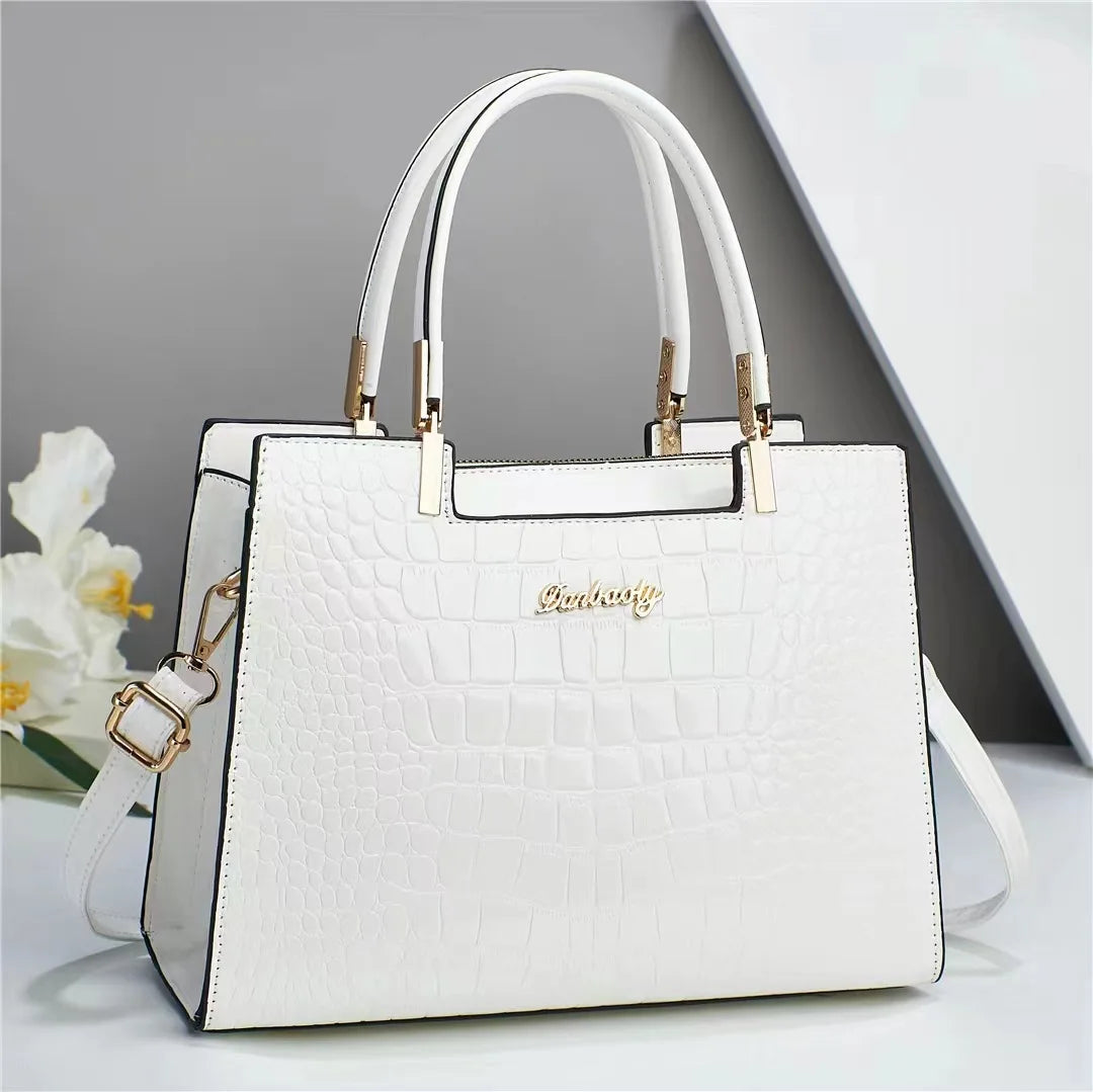 Luxury Patent Leather Handbags High-end Crocodile Pattern
