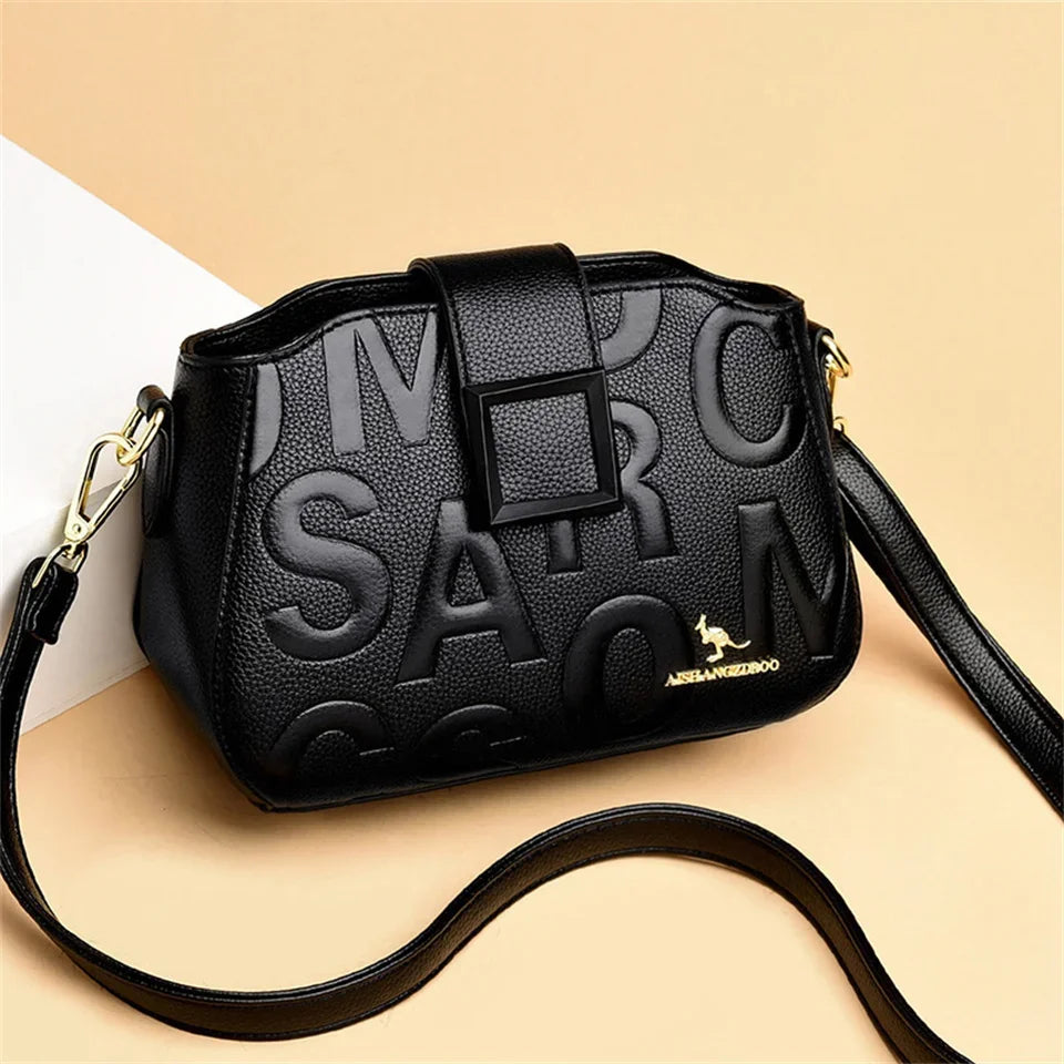 Fashionable Square Buckle Crossbody Bag Large Capacity Travel Handbag Luxury Design