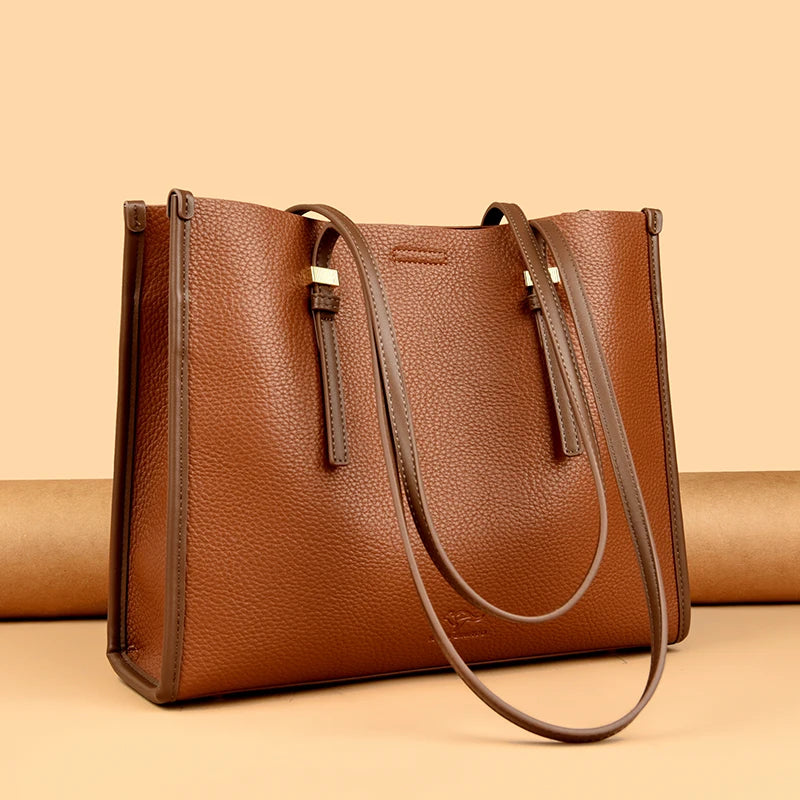 Large Capacity Tote Bags High Quality Soft Leather Luxury Handbag
