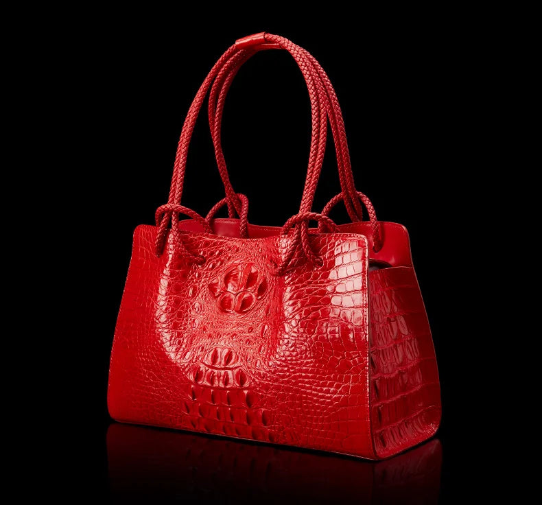 Luxury Genuine Leather Women's Bag Crocodile Pattern Handbag