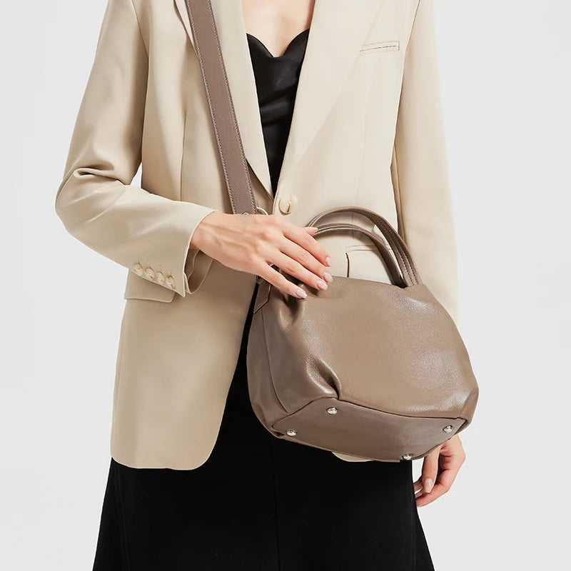 Women's genuine leather cowhide handbag ladies shoulder bag luxury bags