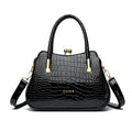 Fashion Luxury Patent Leather Handbag Button Design
