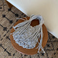 Handwoven Macrame Shoulder Bags Wood Beads & Tassel