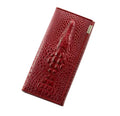 Long Zipper Pattern Leather Wallet Large Capacity Design