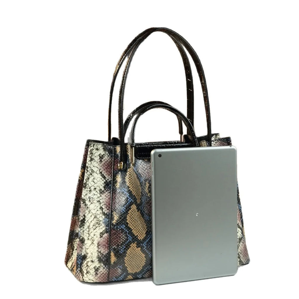 Fashionable snake pattern large capacity women's high-end crossbody bucket bag