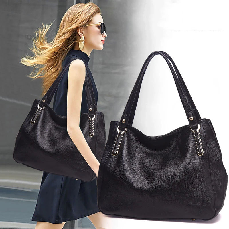 Women soft leather crossbody bag genuine leather large bag cowhide shoulder bag