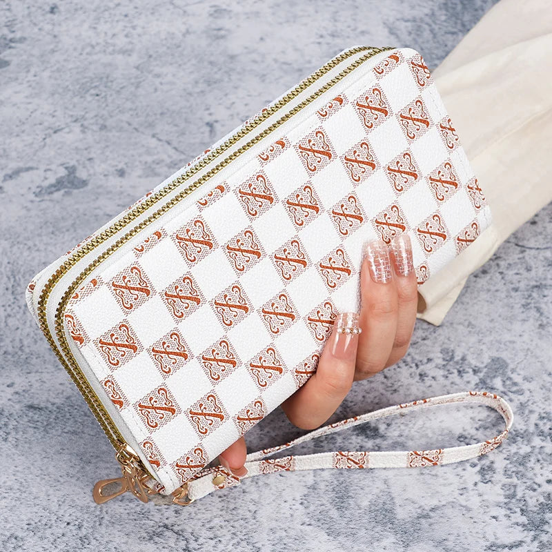 Long large-capacity coin purse double zipper wallet