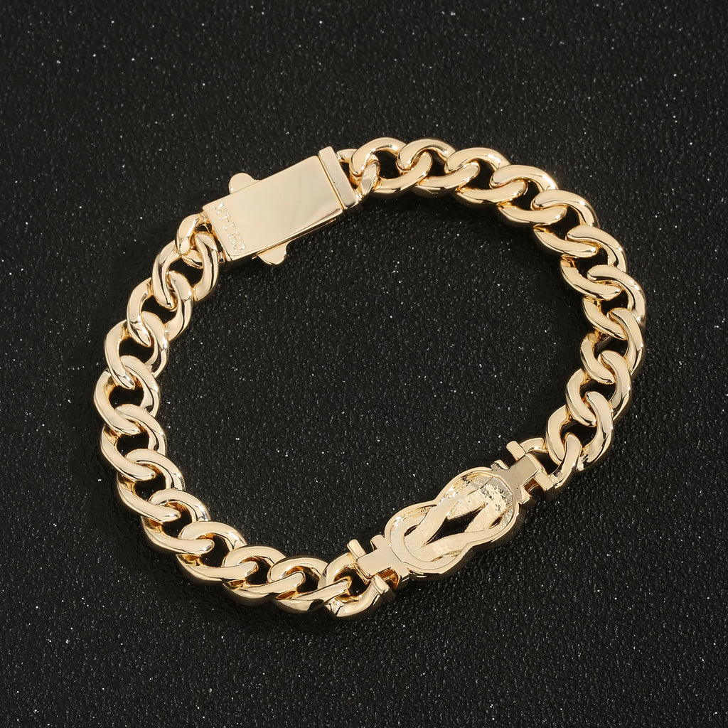 Unisex Copper Chain Bracelet Cubic Zirconia Minimalist Design 17cm 20cm Jewelry