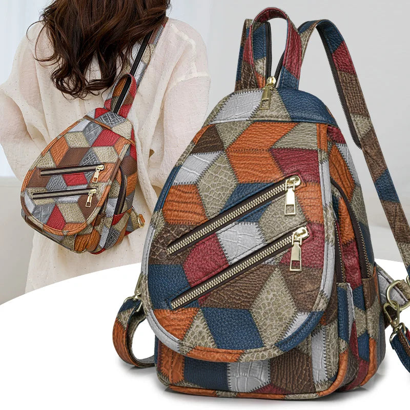 Retro Fashion Chest Bag Multi functional Small Backpack