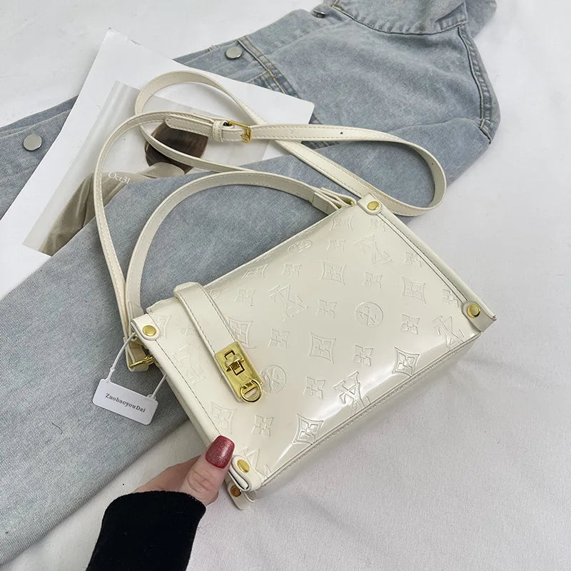 Classic Design Collection Luxury Lacquered Leather Box Handbag