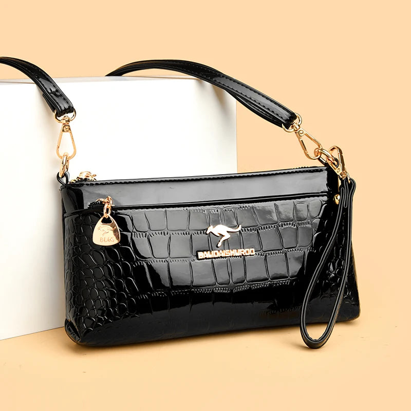 Luxury Oil Wax Leather Crossbody Bag Small Phone Purse Fashion Shoulder Handbag