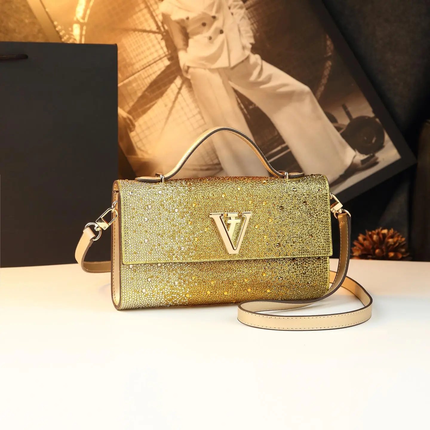 Elegant Leather Classic Design Large Capacity Bag Luxury Clutch