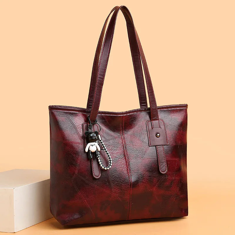 Trendy Large Capacity Tote Bag Horizontal Square Zipper Single Shoulder Handbag