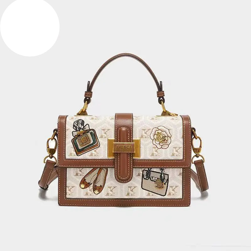 Light luxury brand handbag high-end design printed shoulder bag crossbody bag