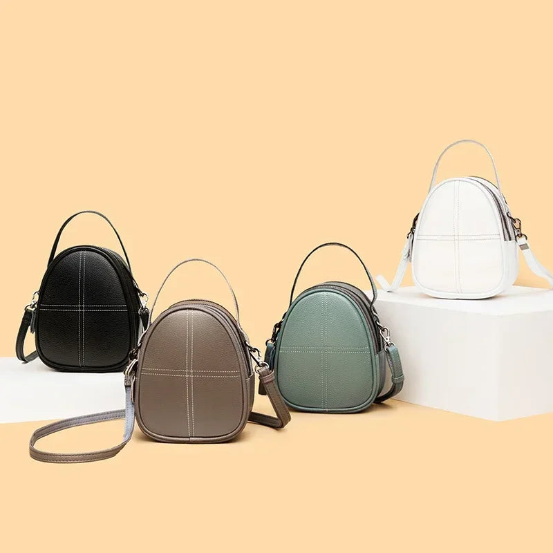 Fashionable High-end Texture Crossbody Bag Genuine Leather Mini Mobile Phone Bag