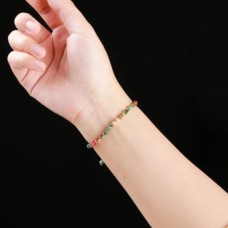 Natural Stone Faceted Turquoise Colored Bracelet