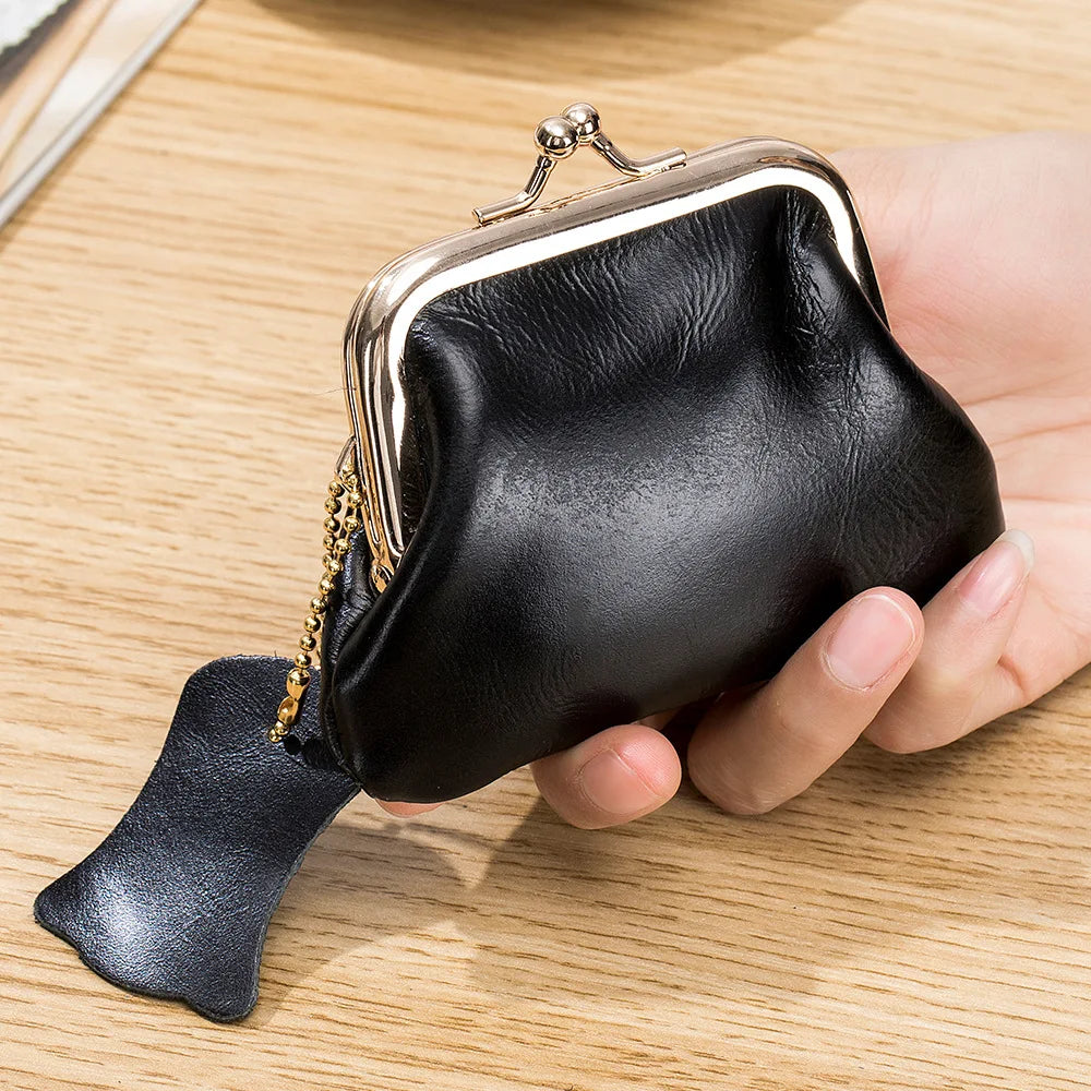 Genuine Leather Coin Purse Fashion Shiny Leather Wallet