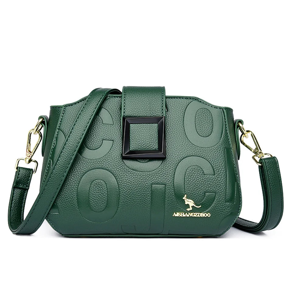 Fashionable Square Buckle Crossbody Bag Large Capacity Travel Handbag Luxury Design