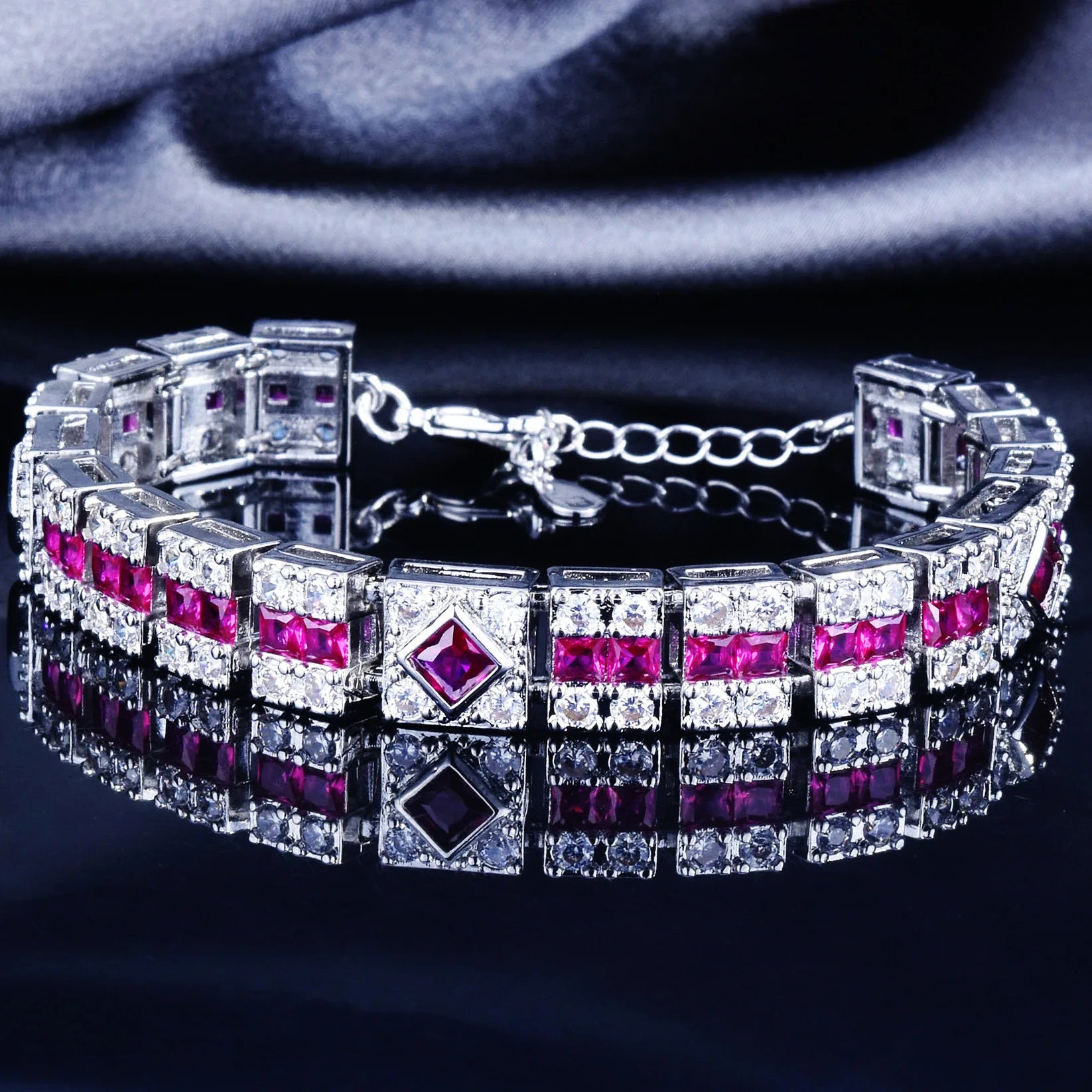 100% 925 Silver Stylish Zircon Fashion Bracelet Jewelry