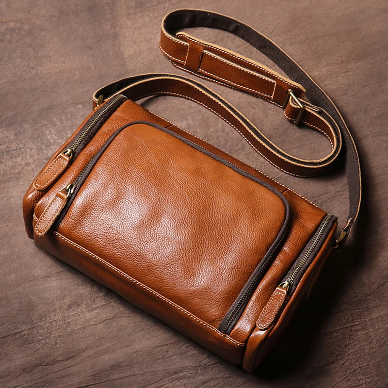 Quality Genuine Leather Shoulder Bag Men's Crossbody Bag