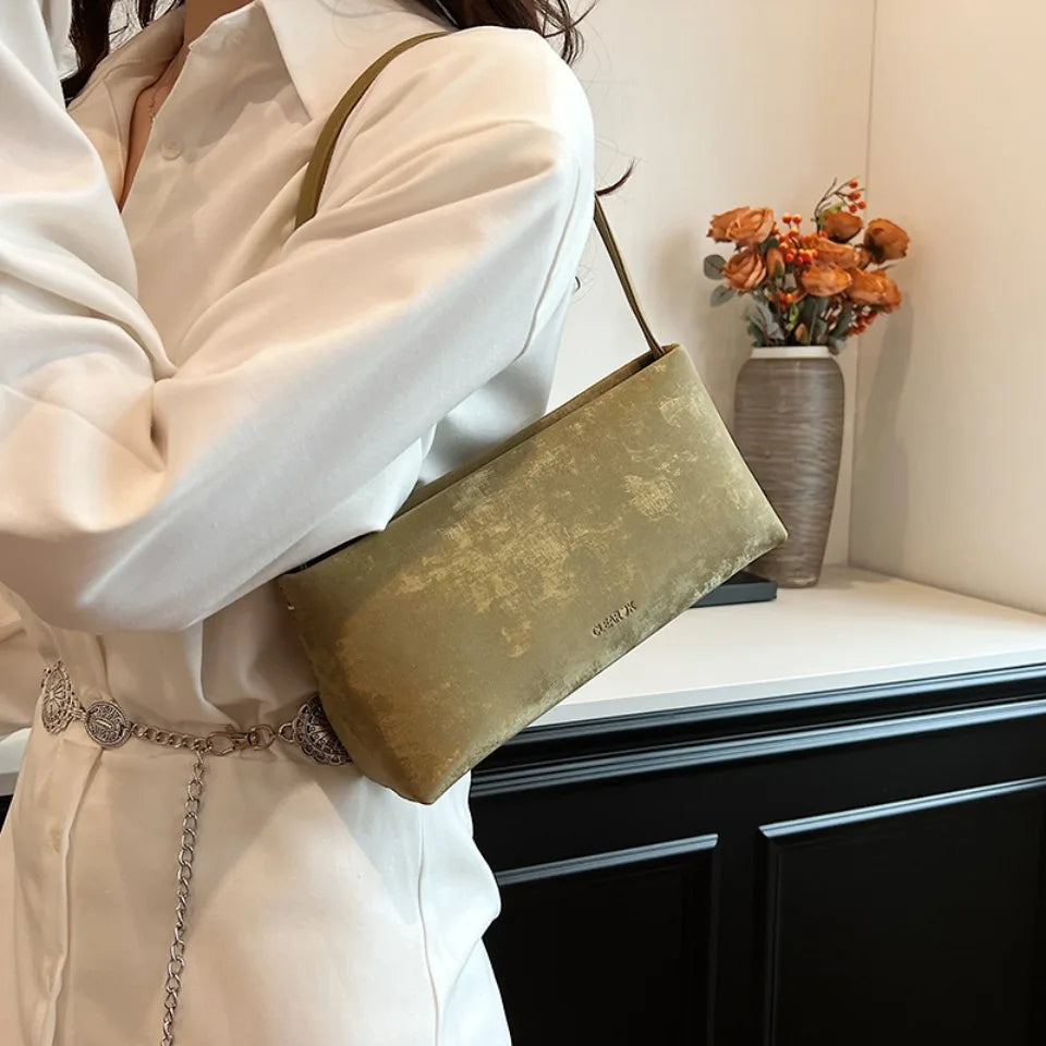 Small PU Leather Design Square Underarm Shoulder Bag