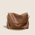 Cow Leather Genuine Flap Shoulder Chain Bag Luxury Solid Genuine Leather Handbag