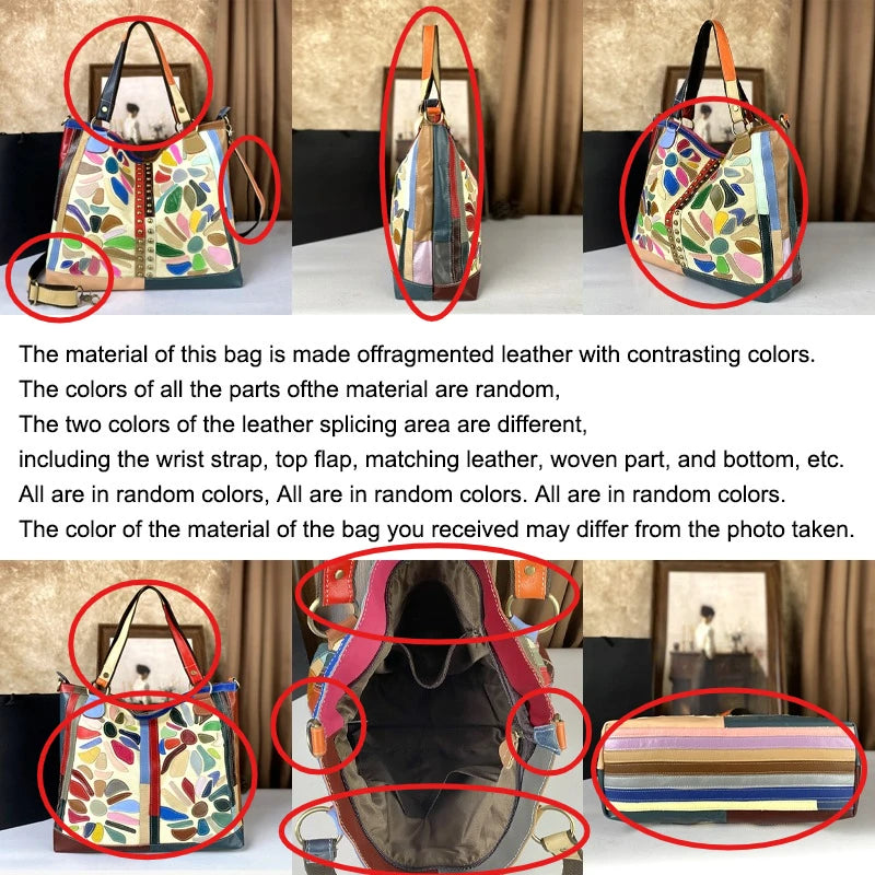 Top layer cowhide large capacity single shoulder tote handbag