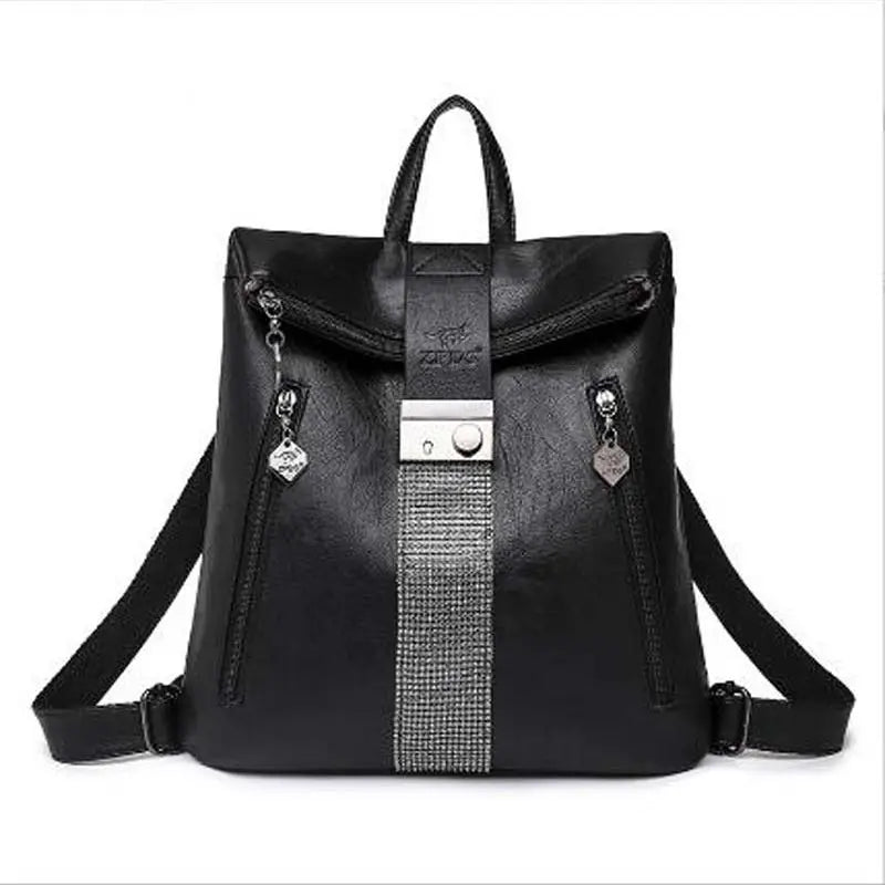 Fashionable Women Leather Backpacks Large Capacity Shoulder Bags Travel Backpack