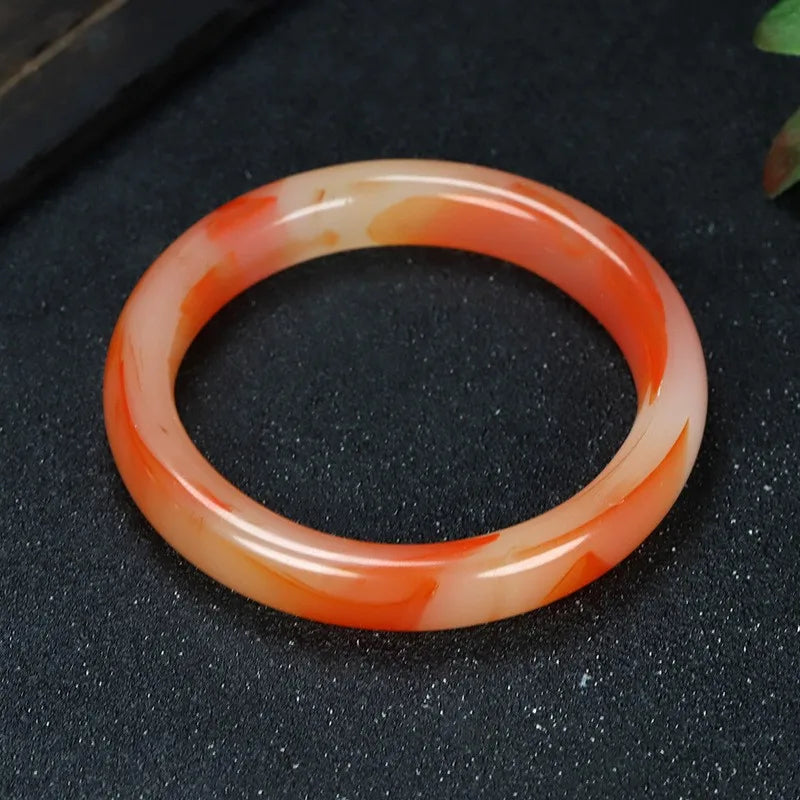 Red Flower Agate Bracelet Elegant Design