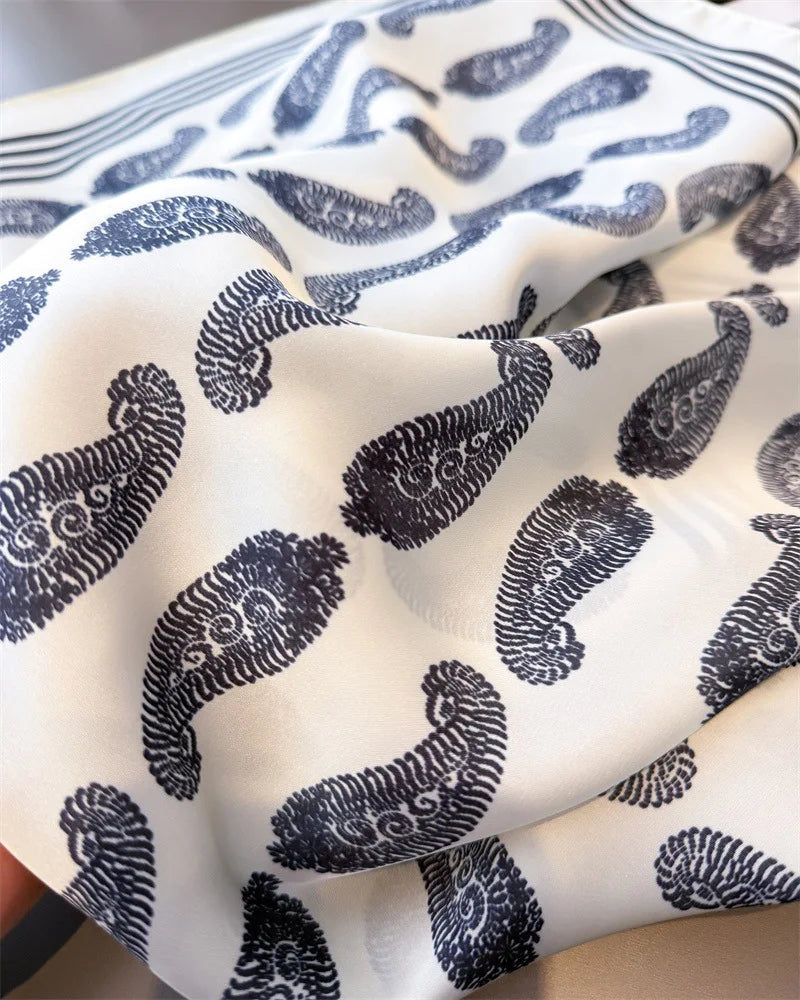 Fashion Silk Scarves Versatile High-end Cashew Print Silk Ladies Square Scarf
