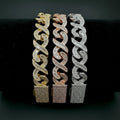 Baguette Zircon 8 Cuban Link Bracelet Micro Pave Cubic Zirconia