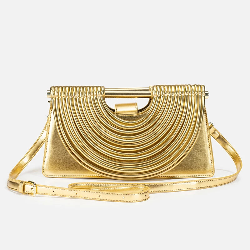 Luxury Design Handwoven Leather Evening Clutch Bag