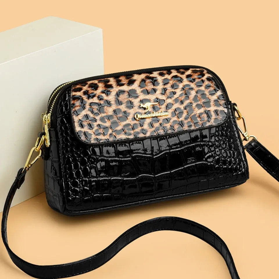 Luxury Snake Pattern Crossbody Bags Fashion Patent Leather