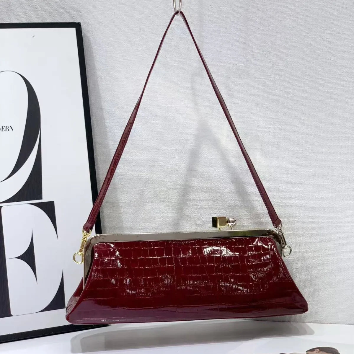 Fashionable Baguette Bag Long Clutch Bags with Removable Strap Luxury Design