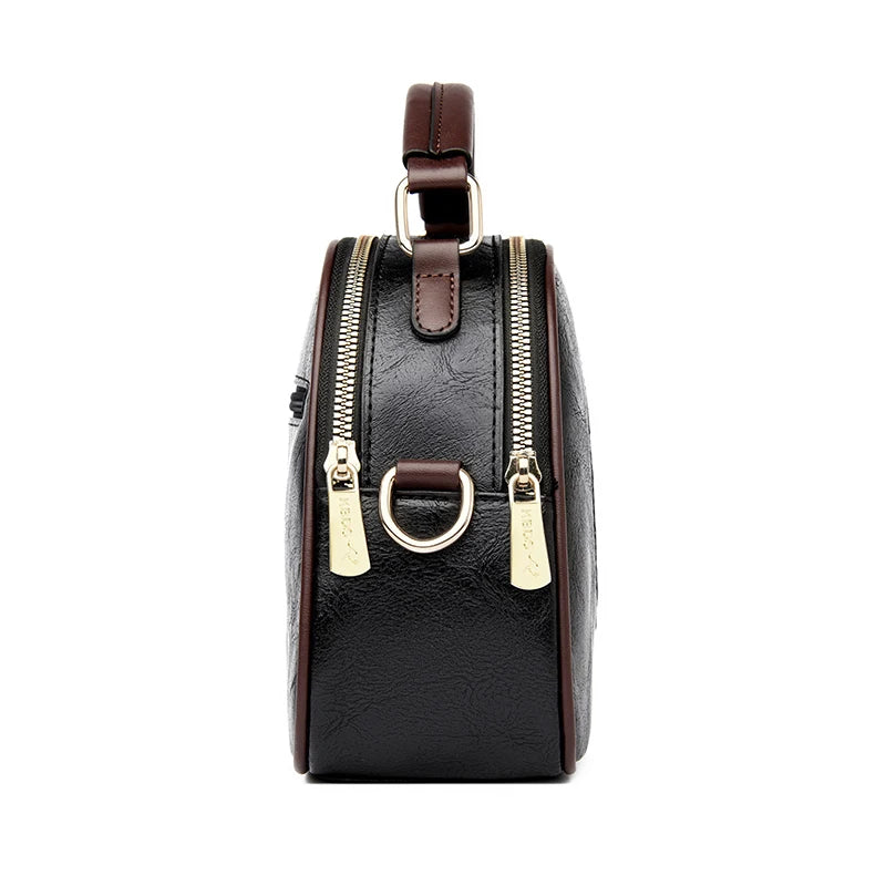 Vintage Handbag Women Shoulder Bag Luxurious Designer Round Bag High-quality