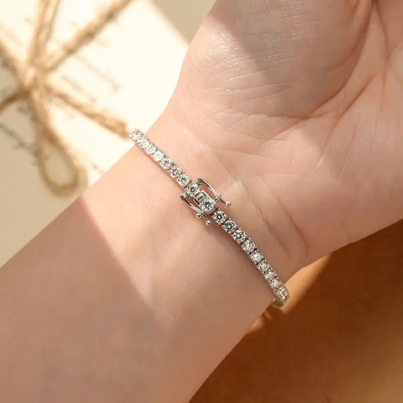 Certified 3MM 0.1ct Full Moissanite 14K Gold Filled Bracelets