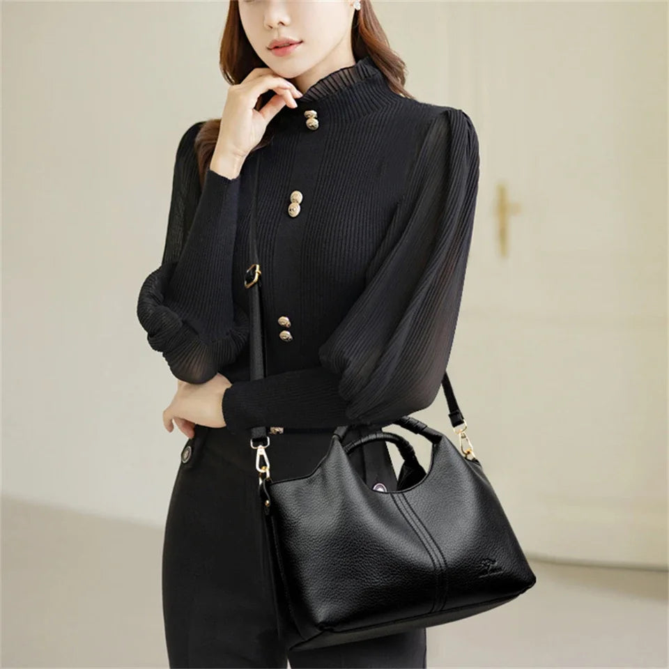 High Quality Soft Leather Handbag Tote Bag Fashion Luxury Women Shoulder Bag