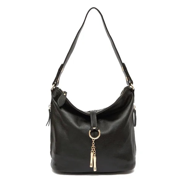 Elegant Women Red Leather Handbag 100% Genuine Leather Lady Hobo Shoulder Bag