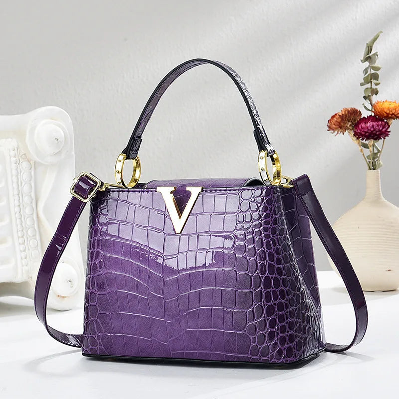 Gradient Color Shoulder Bag PU Leather Crossbody Bag